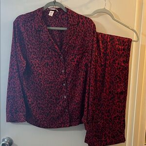 Red Leopard Print Pajama Set Victoria Secret